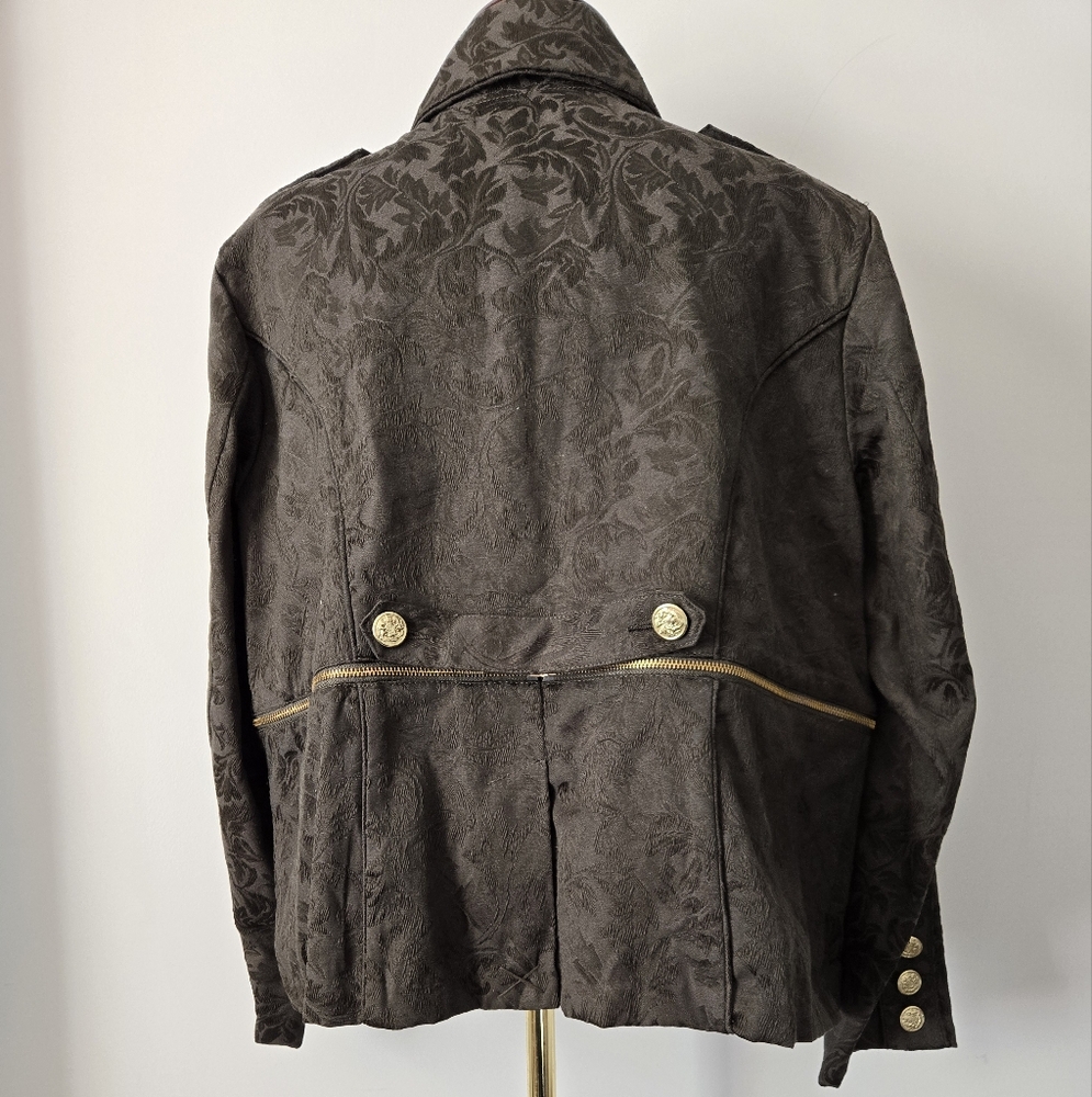 JESSICA BIFFI×OPTION ELLE Green Military Jacket With Option To Crop. Size 2X/ 20 - Picture 6 of 14